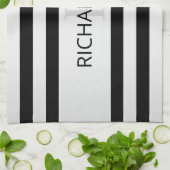 コンテンポラリーフェイクグラデーション銀ストライプ製品 キッチンタオル (折り畳み)