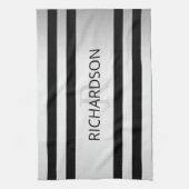 コンテンポラリーフェイクグラデーション銀ストライプ製品 キッチンタオル (縦)