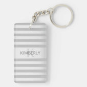 コンテンポラリーフェイクグラデーション銀ストライプ製品 キーホルダー (裏面)