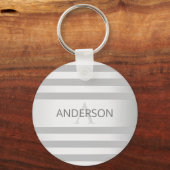 コンテンポラリーフェイクグラデーション銀ストライプ製品 キーホルダー (正面)