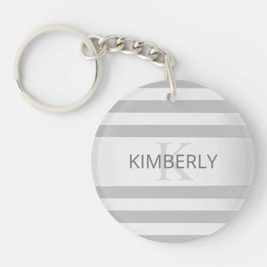 コンテンポラリーフェイクグラデーション銀ストライプ製品 キーホルダー (正面)