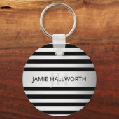 コンテンポラリーフェイクグラデーション銀ストライプ製品 キーホルダー (正面)