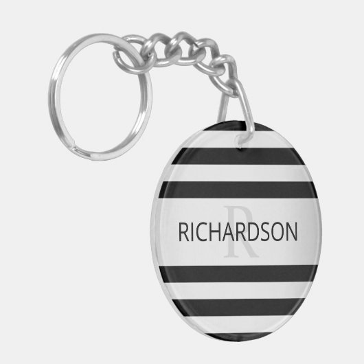 コンテンポラリーフェイクグラデーション銀ストライプ製品 キーホルダー (正面左)