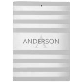 コンテンポラリーフェイクグラデーション銀ストライプ製品 クリップボード (裏面)