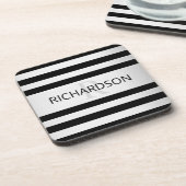 コンテンポラリーフェイクグラデーション銀ストライプ製品 コースター (左側)