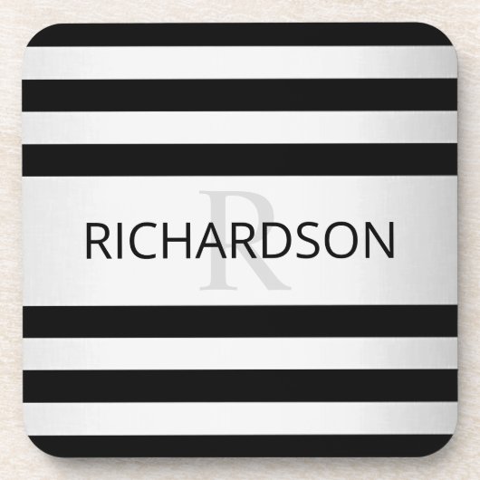 コンテンポラリーフェイクグラデーション銀ストライプ製品 コースター (正面)