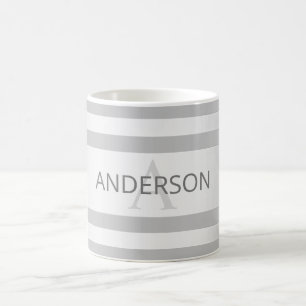 コンテンポラリーフェイクグラデーション銀ストライプ製品 コーヒーマグカップ