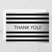 コンテンポラリーフェイクグラデーション銀ストライプ製品 サンキューカード (正面/裏面)