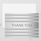 コンテンポラリーフェイクグラデーション銀ストライプ製品 サンキューカード (正面/裏面)