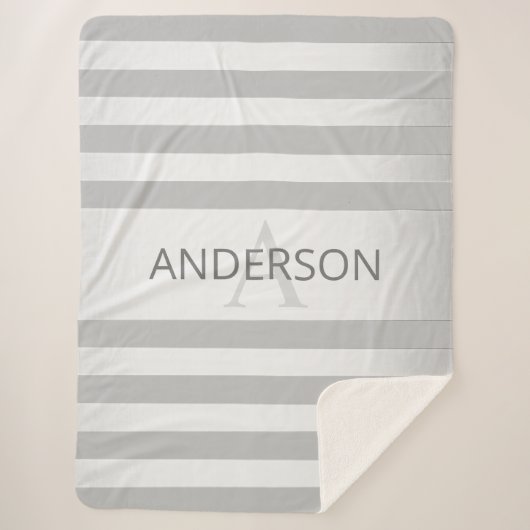 コンテンポラリーフェイクグラデーション銀ストライプ製品 シェルパブランケット (正面)