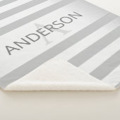 コンテンポラリーフェイクグラデーション銀ストライプ製品 シェルパブランケット (3/4)