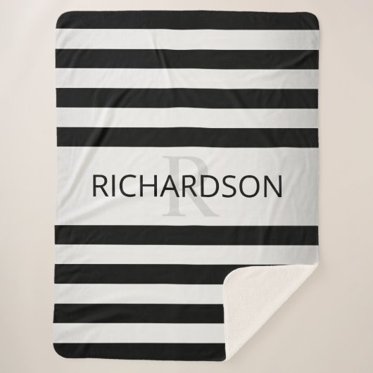 コンテンポラリーフェイクグラデーション銀ストライプ製品 シェルパブランケット (正面)