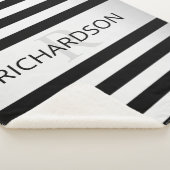 コンテンポラリーフェイクグラデーション銀ストライプ製品 シェルパブランケット (3/4)