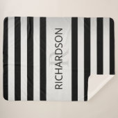 コンテンポラリーフェイクグラデーション銀ストライプ製品 シェルパブランケット (正面(横))