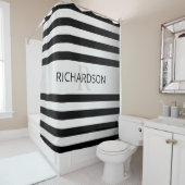 コンテンポラリーフェイクグラデーション銀ストライプ製品 シャワーカーテン (インサイチュ)