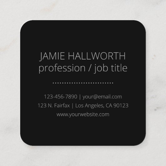 コンテンポラリーフェイクグラデーション銀ストライプ製品 スクエア名刺 (裏面)