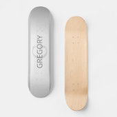 コンテンポラリーフェイクグラデーション銀ストライプ製品 スケートボード (正面)