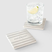 コンテンポラリーフェイクグラデーション銀ストライプ製品 ストーンコースター (横)