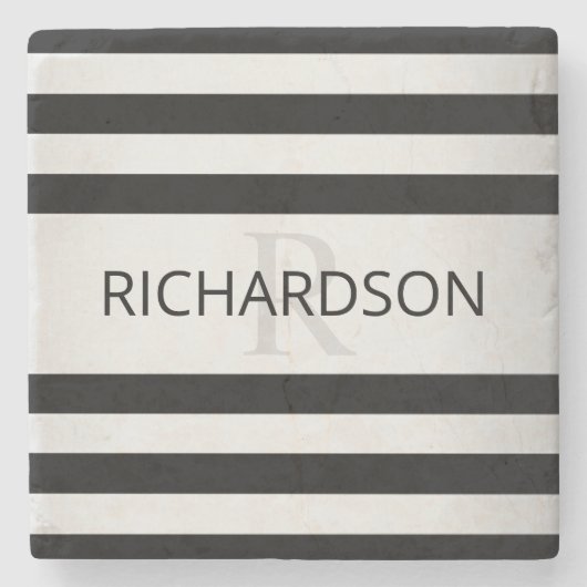 コンテンポラリーフェイクグラデーション銀ストライプ製品 ストーンコースター (正面)