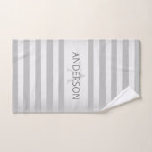 コンテンポラリーフェイクグラデーション銀ストライプ製品 バスタオルセット (ハンドタオル)