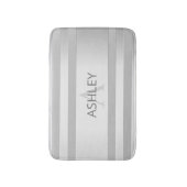 コンテンポラリーフェイクグラデーション銀ストライプ製品 バスマット (正面縦)