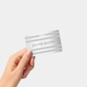 コンテンポラリーフェイクグラデーション銀ストライプ製品 バッジ (手持ち)