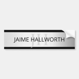 コンテンポラリーフェイクグラデーション銀ストライプ製品 バンパーステッカー