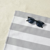 コンテンポラリーフェイクグラデーション銀ストライプ製品 ビーチタオル (インサイチュ)