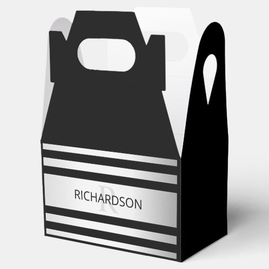 コンテンポラリーフェイクグラデーション銀ストライプ製品 フェイバーボックス (オープン)