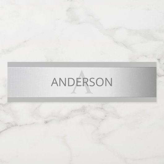 コンテンポラリーフェイクグラデーション銀ストライプ製品 ペットボトルラベル (シングルラベル)