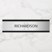 コンテンポラリーフェイクグラデーション銀ストライプ製品 ペットボトルラベル (シングルラベル)