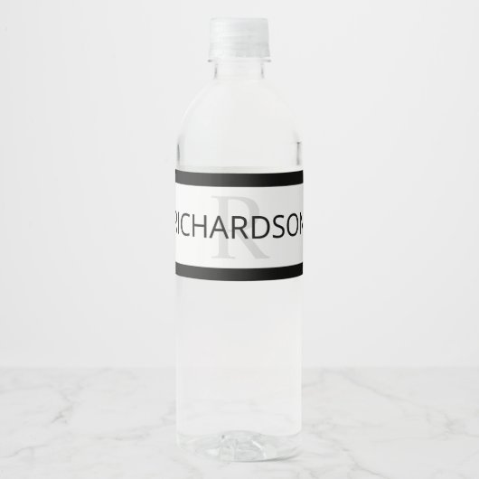 コンテンポラリーフェイクグラデーション銀ストライプ製品 ペットボトルラベル (正面)