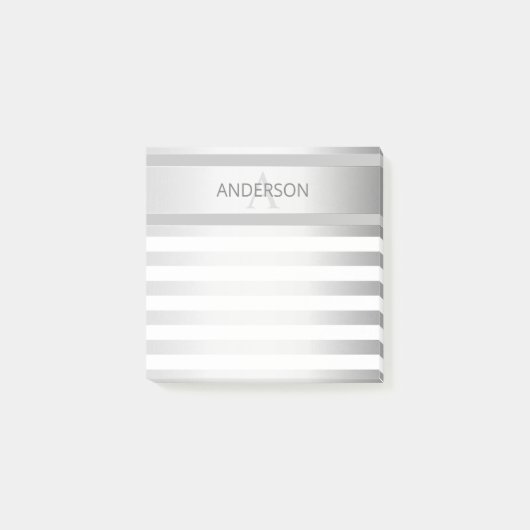 コンテンポラリーフェイクグラデーション銀ストライプ製品 ポストイット (正面)