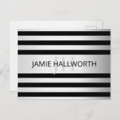 コンテンポラリーフェイクグラデーション銀ストライプ製品 ポストカード (正面/裏面)