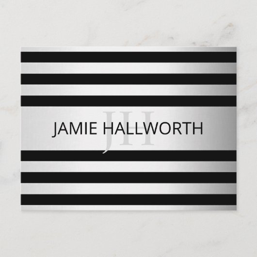 コンテンポラリーフェイクグラデーション銀ストライプ製品 ポストカード (正面)