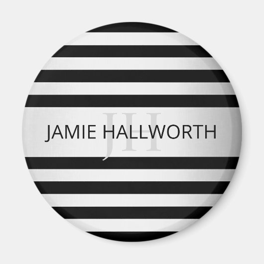 コンテンポラリーフェイクグラデーション銀ストライプ製品 マグネット (正面)