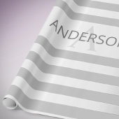 コンテンポラリーフェイクグラデーション銀ストライプ製品 ラッピングペーパー