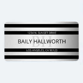 コンテンポラリーフェイクグラデーション銀ストライプ製品 ラベル