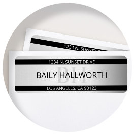 コンテンポラリーフェイクグラデーション銀ストライプ製品 ラベル