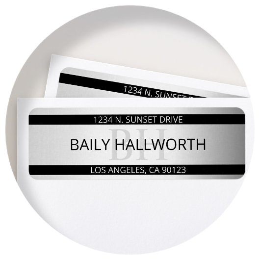 コンテンポラリーフェイクグラデーション銀ストライプ製品 ラベル