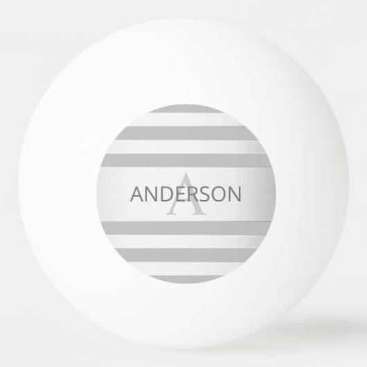 コンテンポラリーフェイクグラデーション銀ストライプ製品 卓球ボール (正面)
