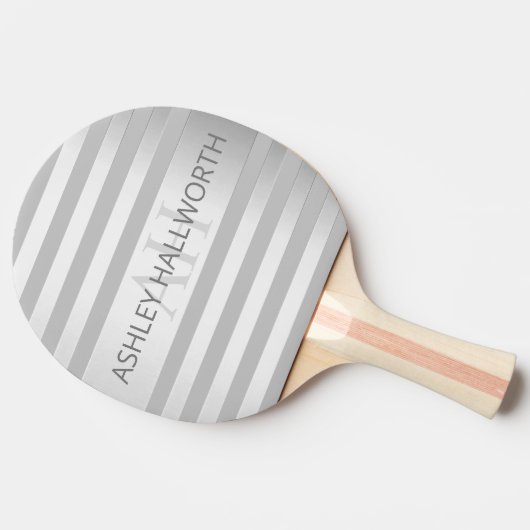 コンテンポラリーフェイクグラデーション銀ストライプ製品 卓球ラケット (横)