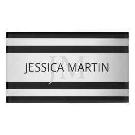 コンテンポラリーフェイクグラデーション銀ストライプ製品 名札