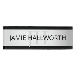 コンテンポラリーフェイクグラデーション銀ストライプ製品 名札