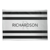 コンテンポラリーフェイクグラデーション銀ストライプ製品 枕カバー (裏面-右)