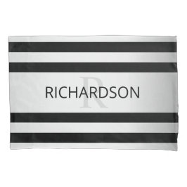 コンテンポラリーフェイクグラデーション銀ストライプ製品 枕カバー