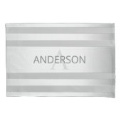 コンテンポラリーフェイクグラデーション銀ストライプ製品 枕カバー (正面左)