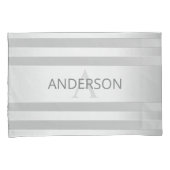 コンテンポラリーフェイクグラデーション銀ストライプ製品 枕カバー (正面右)