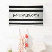 コンテンポラリーフェイクグラデーション銀ストライプ製品 横断幕 (インサイチュ)