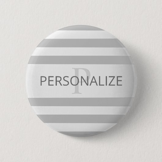 コンテンポラリーフェイクグラデーション銀ストライプ製品 缶バッジ (正面)